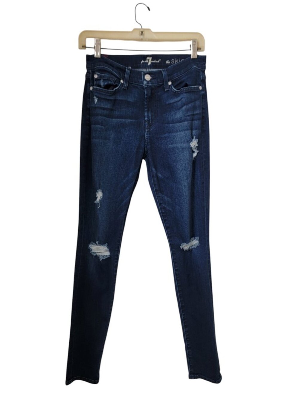 7 for all mankind Size 27 Dark Wash "The Skinny" Denim Blue Jeans